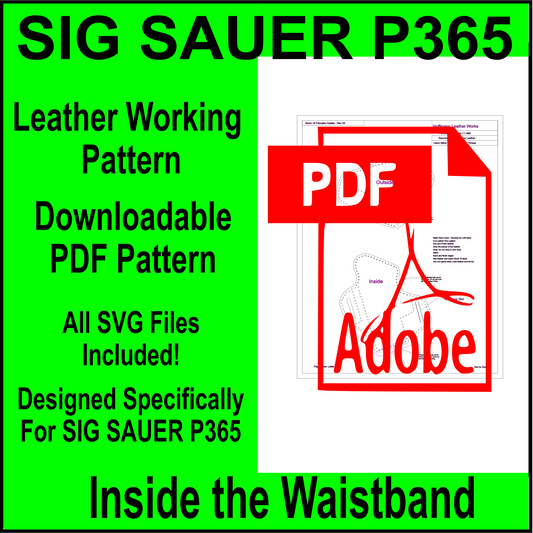 IWB Style Leather Holster Pattern for Sig Sauer P365